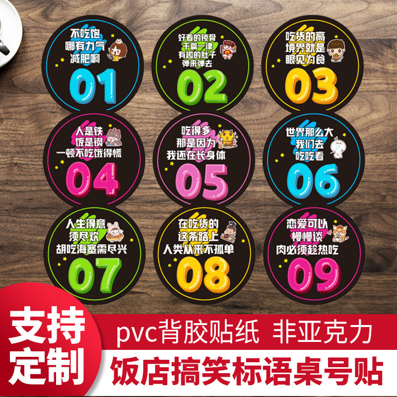 餐饮店桌号贴创意饭店烧烤店网红号码牌烧烤火锅店编号防水数字贴