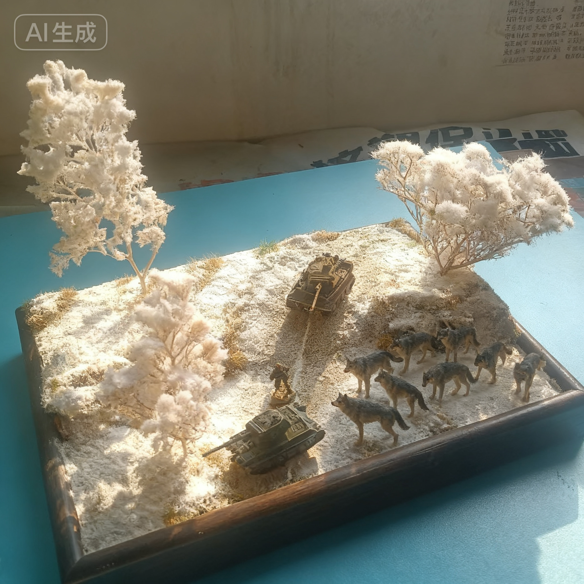 纯手工车模军模坦克手办微景观沙盘模型场景定制微缩地台拍摄道具