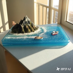 装饰摆件海洋系列微景观沙盘手办车模场景地台山水风景模型可定制