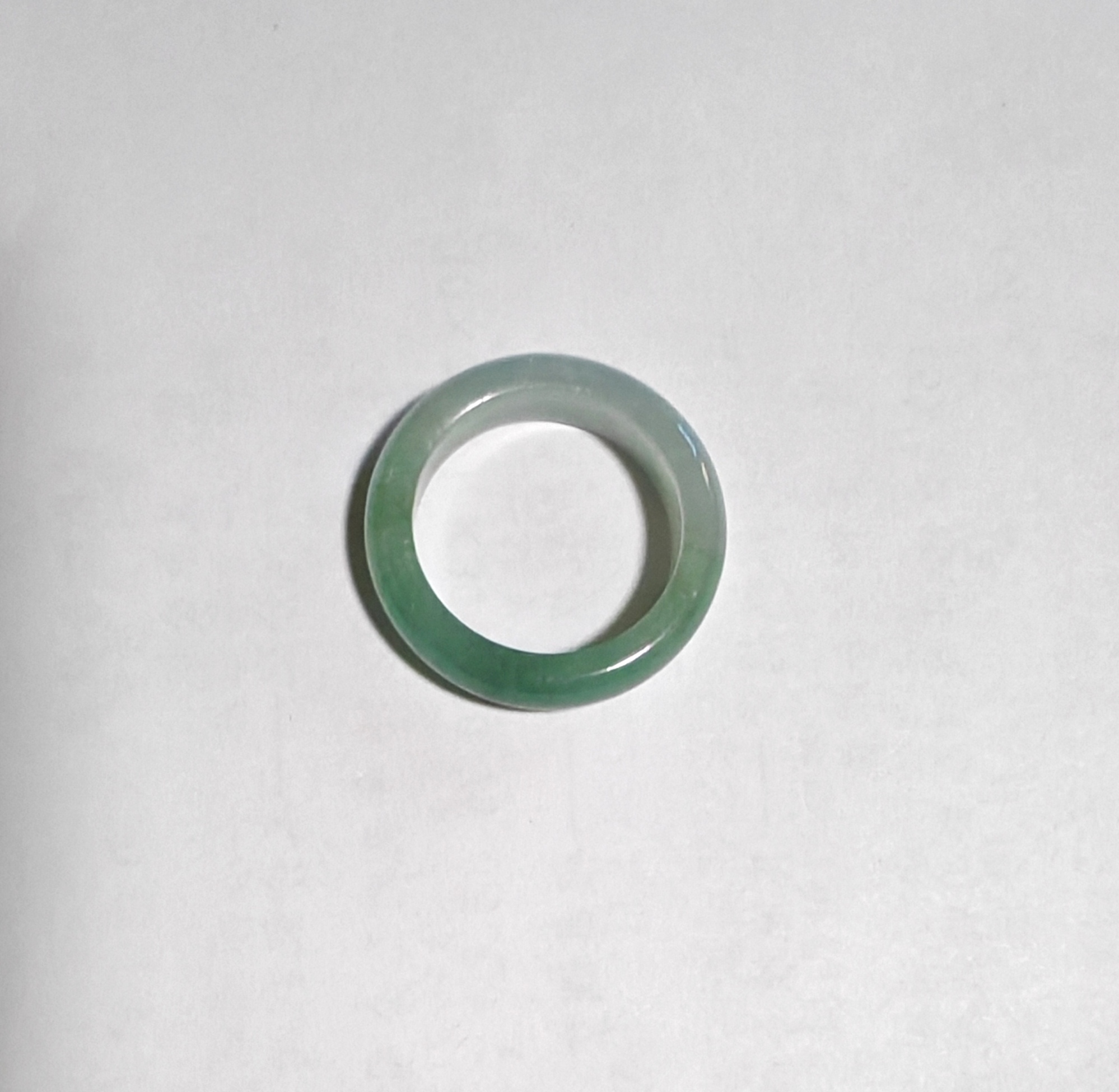 缅甸A货翡翠冰蓝半山水戒圈戒指内径17.2mm