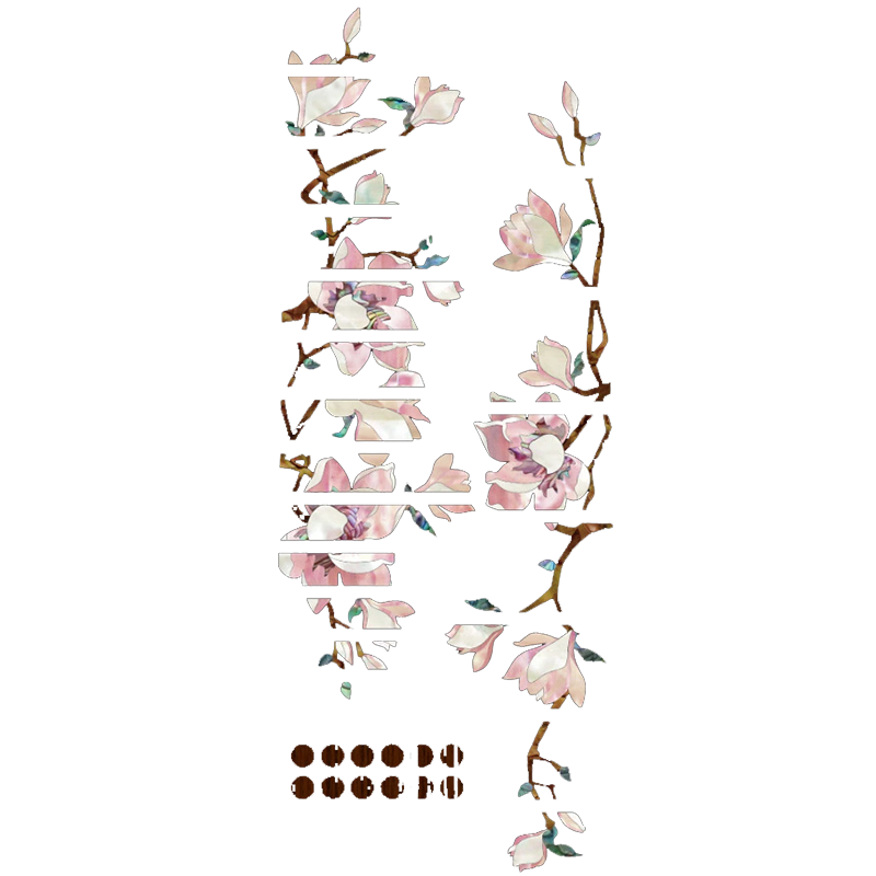 日本产粉色花朵电木镶嵌民谣吉他