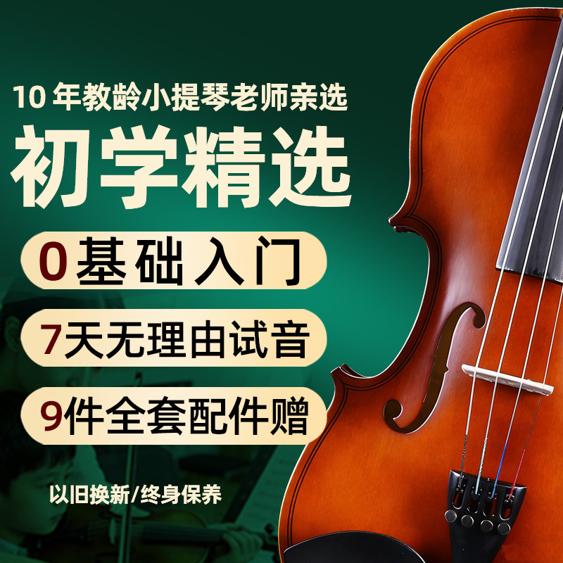 音艺小提琴儿童初学者成人手工乐器女孩入门练习琴1/2/3/4大学生