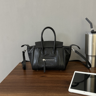 头层植鞣牛皮经典 翅膀手提包通勤真皮斜挎包 笑脸包高级感百搭时尚