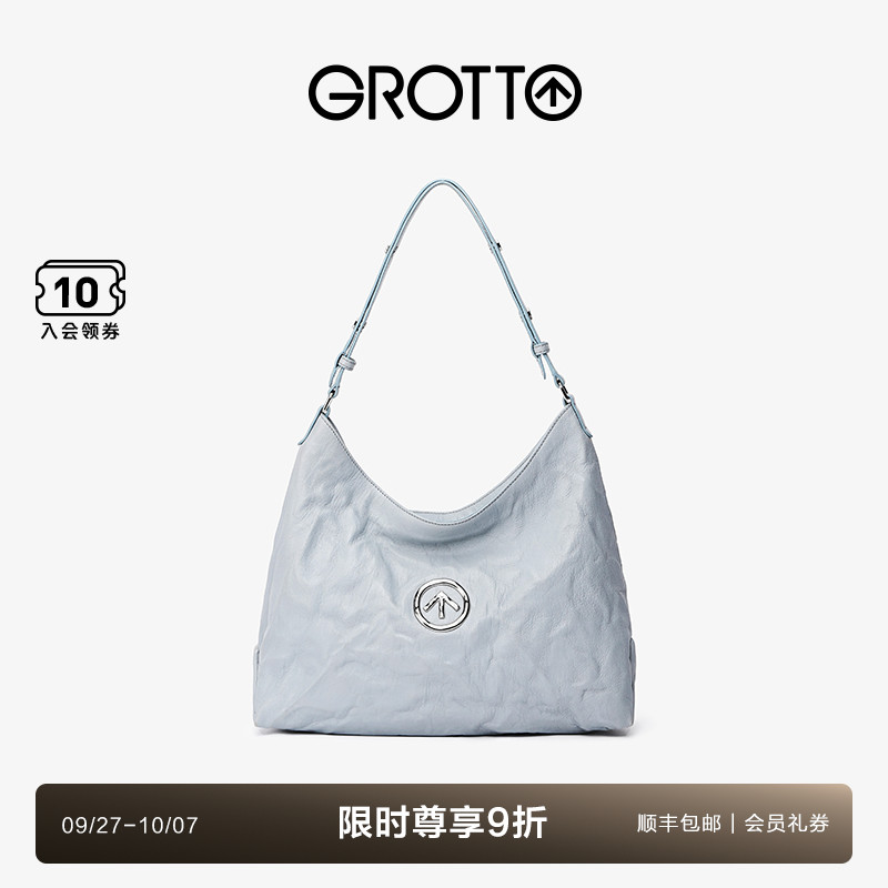 GROTTO个乐蓝石hobo单肩斜挎包