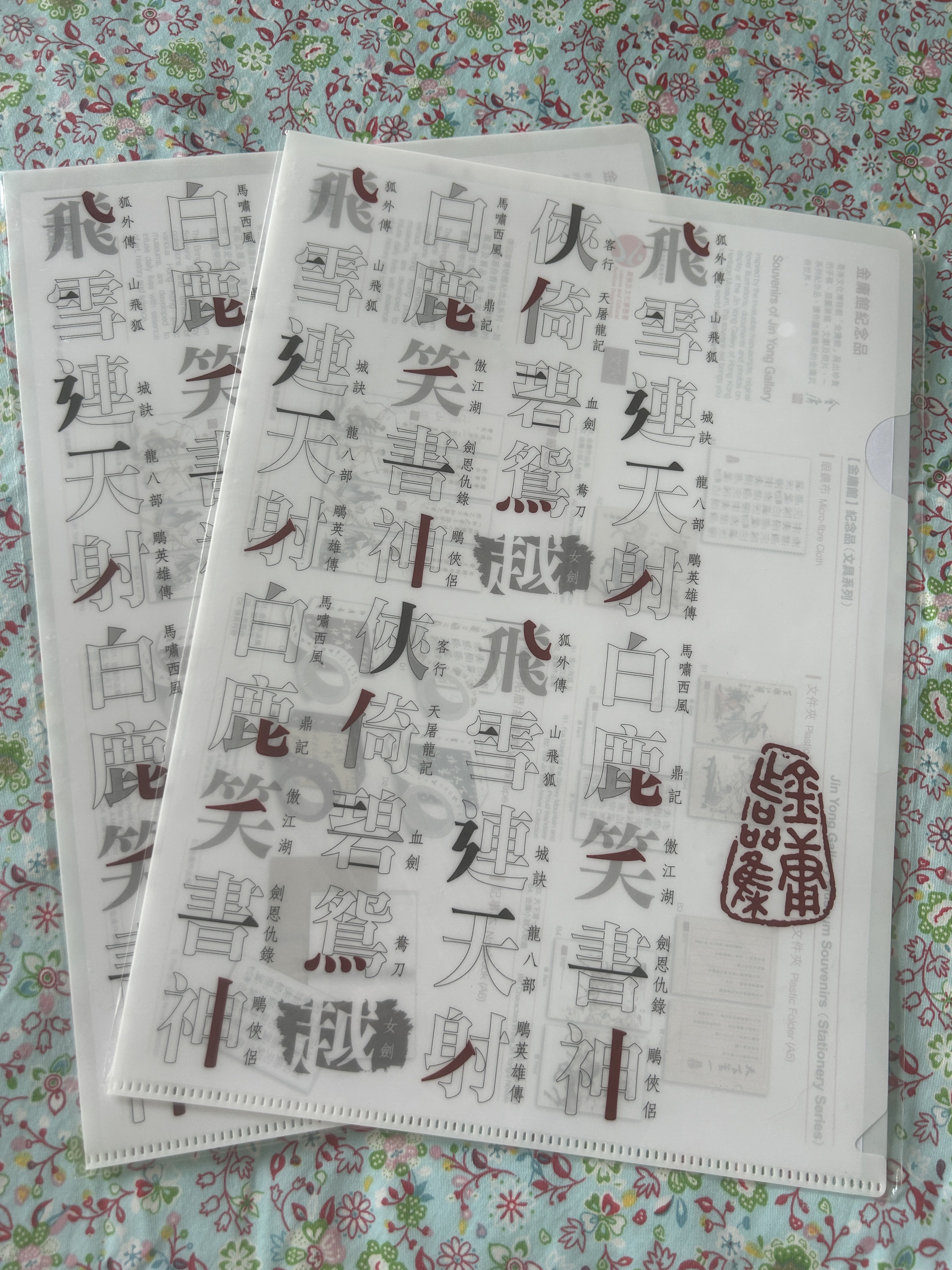 现货 香港采购带回纪念香港遗产博物馆A4塑料文件夹金庸飞雪连天