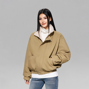 【Achock官方店】美式复古巴恩风加绒短款夹克冬加厚男女同款外套