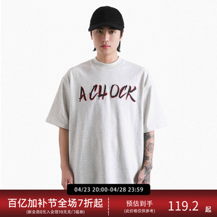【Achock官方店】 国潮原创设计刺绣logo短袖情侣圆领打底衫t恤