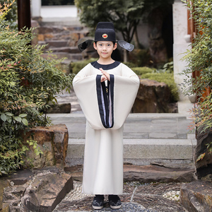 唐代古装汉服儿童李白杜甫诗人圆领服装书生话剧男童学生演出服装