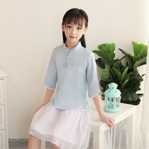 夏款中大童日常民国学生装汉服