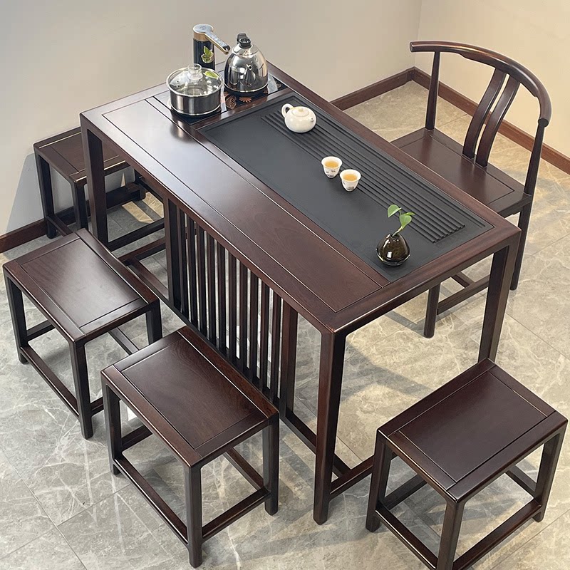 新中式茶桌椅组合现代客厅阳台小茶几实木花梨木家用功夫茶台喝茶