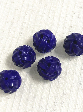 天然青金石镂空秀球珠纯手工雕刻