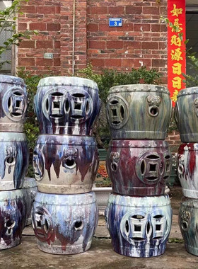 特价处理龙窑柴烧石湾陶瓷花盆坐鼓落地庭院阳台户外绿植底座花架