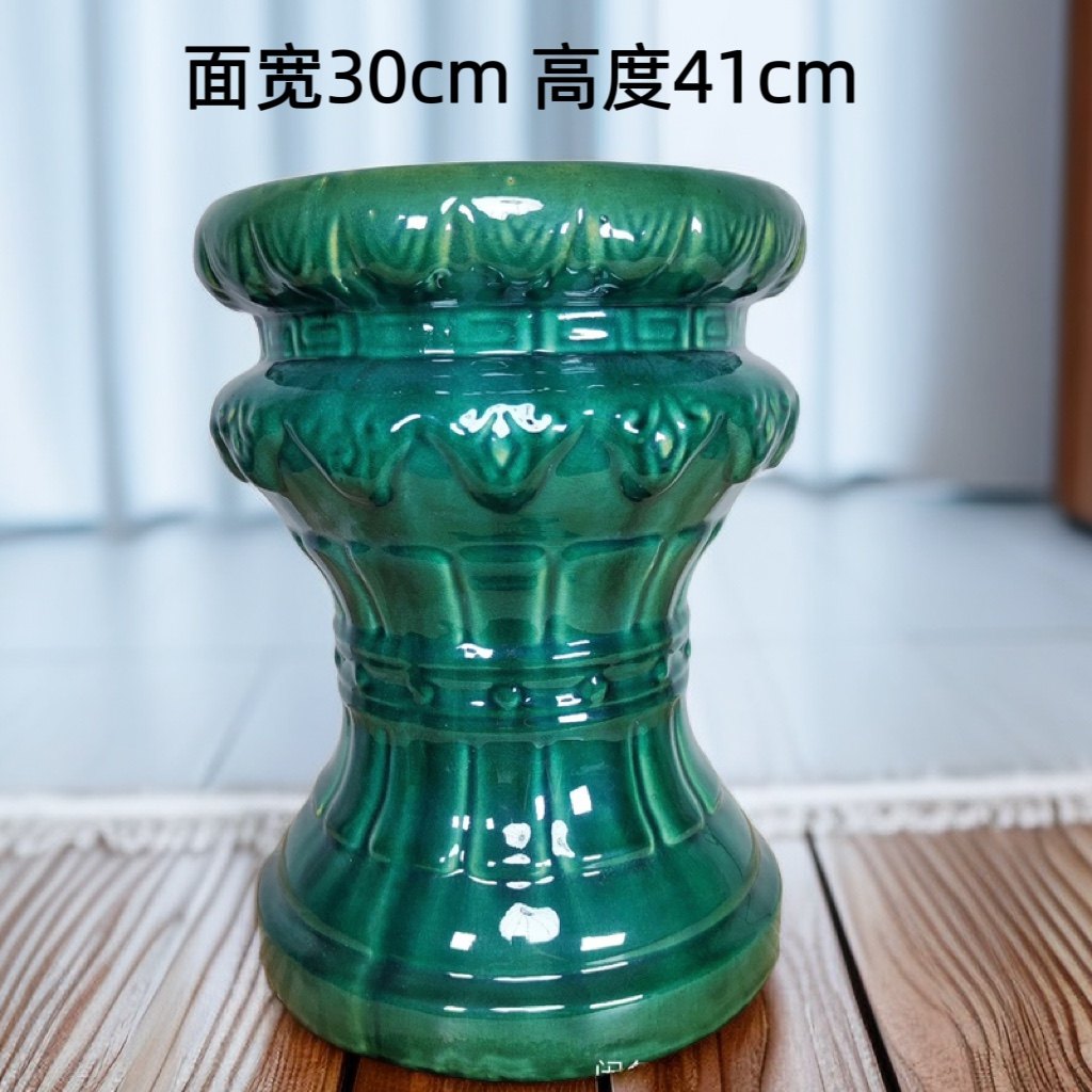石湾盆底座花基坐鼓老旧盆盆景盆花盆