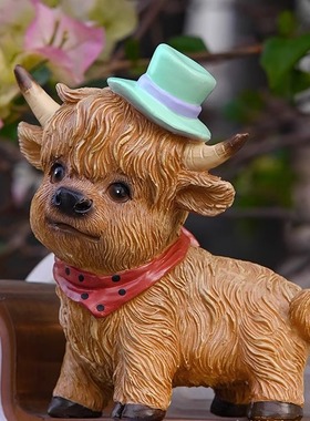 牛仔风高地牛家居摆件highland