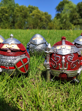 新款圣诞小矮人侏儒骑士雕像树脂