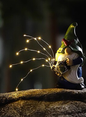 跨境太阳能发光精灵摆件阳台小花园布置造景户外庭院花园草坪装饰