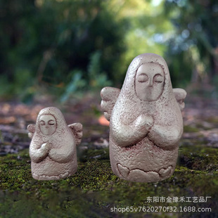 跨境塞尔达传说海利亚女神小天使树脂摆件,海拉鲁守护神花园盆景