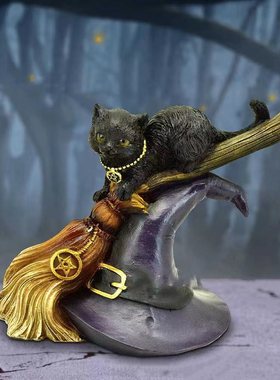 跨境新款 Bewitched Black Cat Ornament 黑猫树脂工艺品摆件