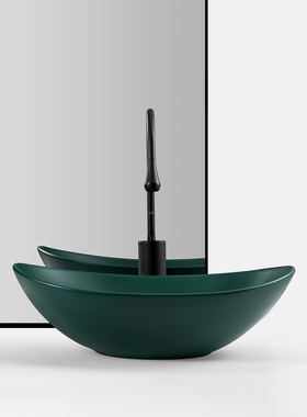 台上盆艺术盆洗脸盆单盆北欧工业风卫生间阳台洗手盆墨绿水泥灰色