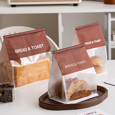 卷边铁丝封口吐司袋开窗透明切片250/450克方包面包烘焙包装袋子