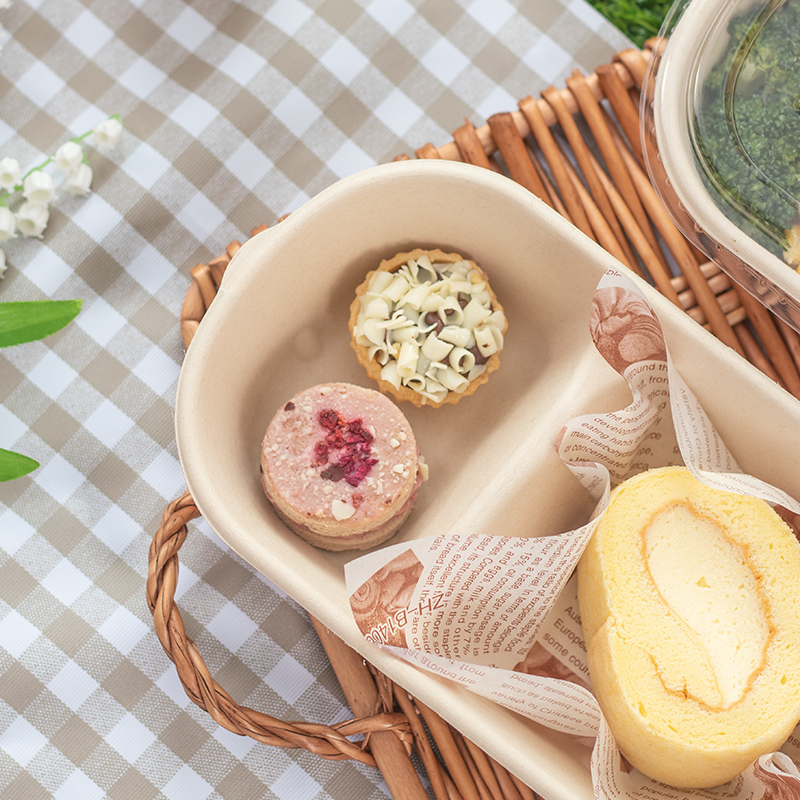 一次性单格两格蛋糕盒露营野餐盒