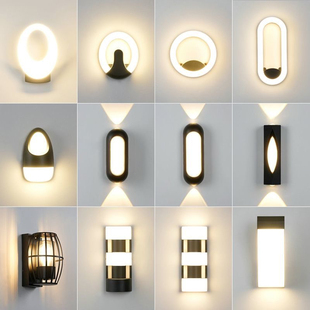 led户外防水双头壁灯超薄家用阳台过道楼梯庭院别墅门头阳光房灯