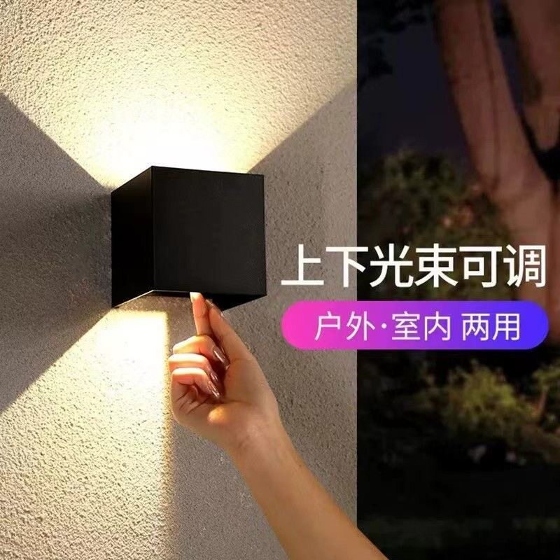 LED户外防水双头壁灯别墅庭院调光柱子阳台外墙楼梯大门装饰墙灯