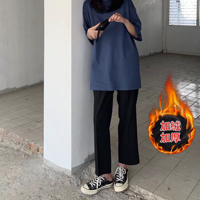 Broad legged pants 2019 new pattern Autumn and winter Paige Easy Nine points Straight Drape student Versatile leisure time Suit pantsin the Women's clothing/Boutique , Pants , Casual pants  category - from Buy2taobao.com to provide professional Taobao agent buy service