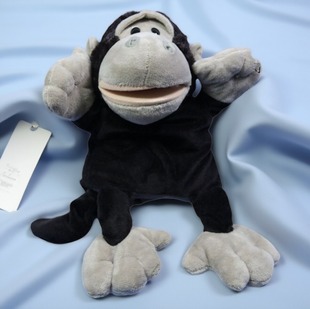 大号嘴巴能动立体手偶毛绒动物儿童玩具玩偶套早教长腿 猴子猩猩