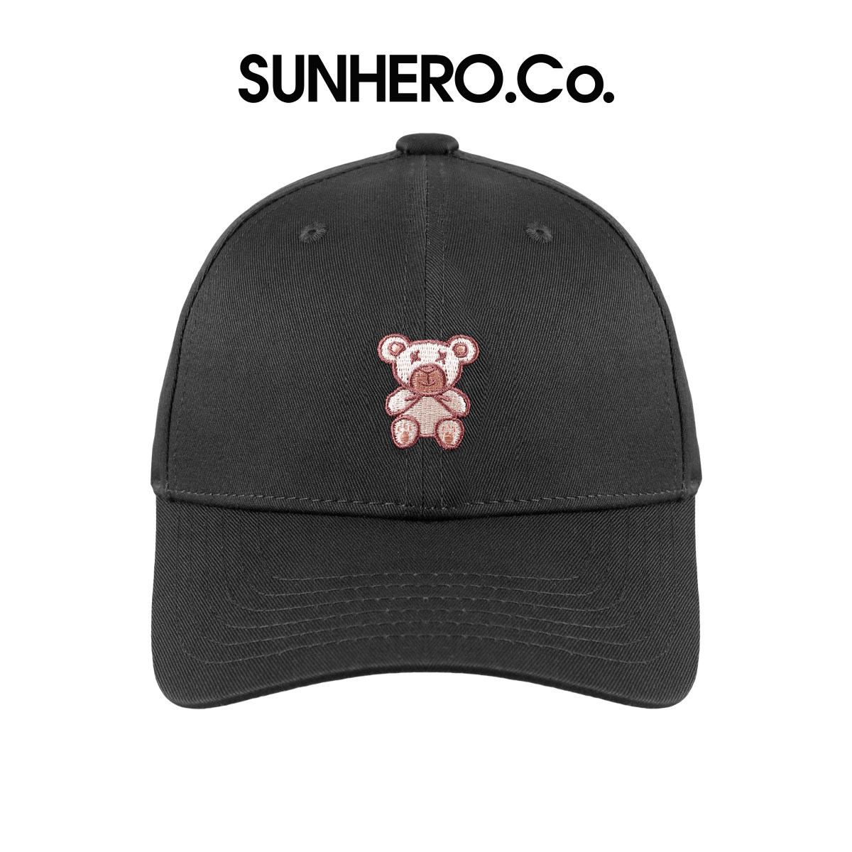 sunhero卡通小熊刺绣棒球帽复古老花明星款遮阳防晒鸭舌帽子男女