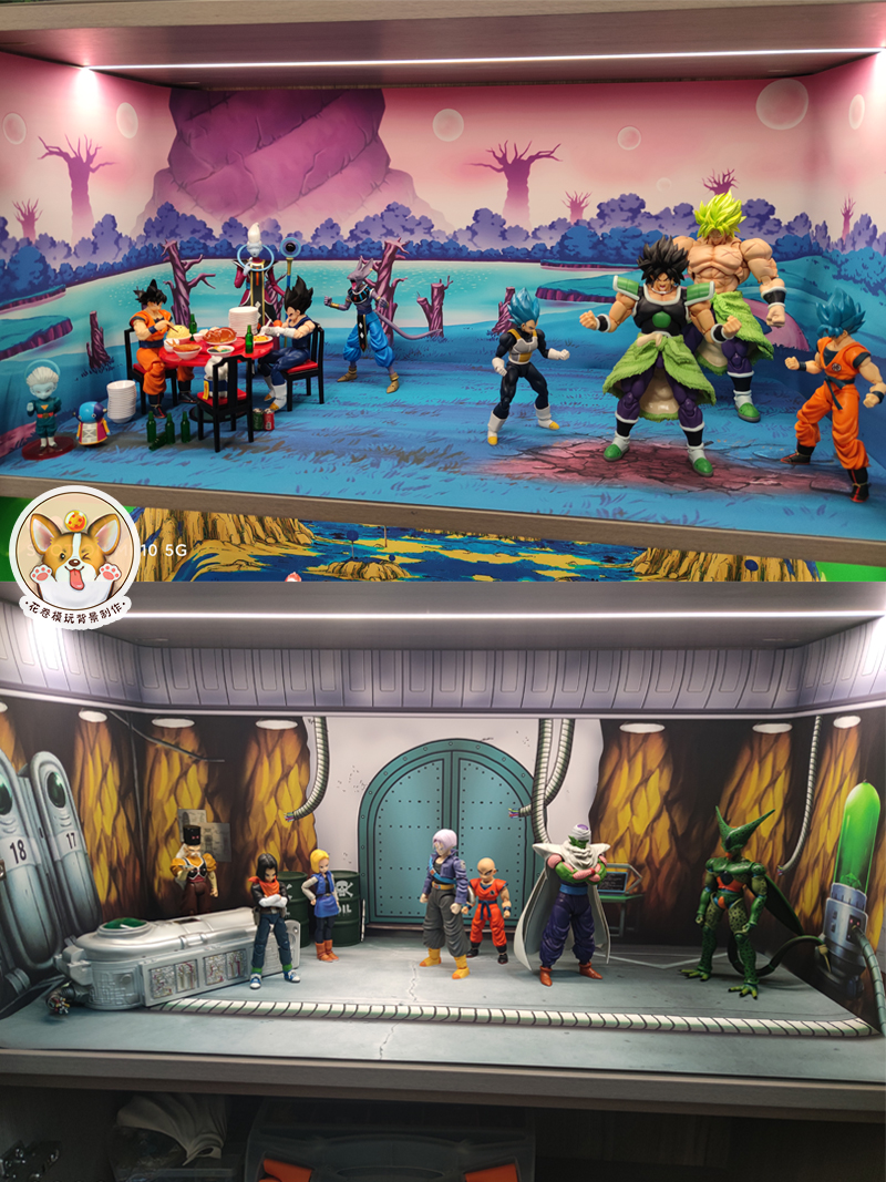 七龙珠手办盒贴纸展柜场景背景图