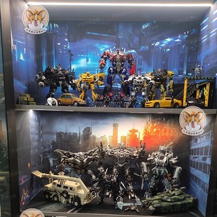 变形金刚电影系列模型手办盒贴纸展柜背景图场景摄影布景制作