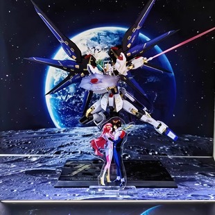 机动战士高达SEED强袭自由宇宙格纳库场景手办盒贴纸展柜背景图