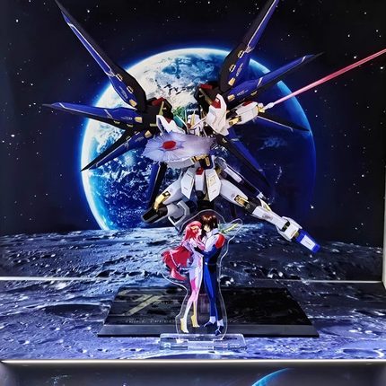 机动战士高达SEED强袭自由宇宙格纳库场景手办盒贴纸展柜背景图