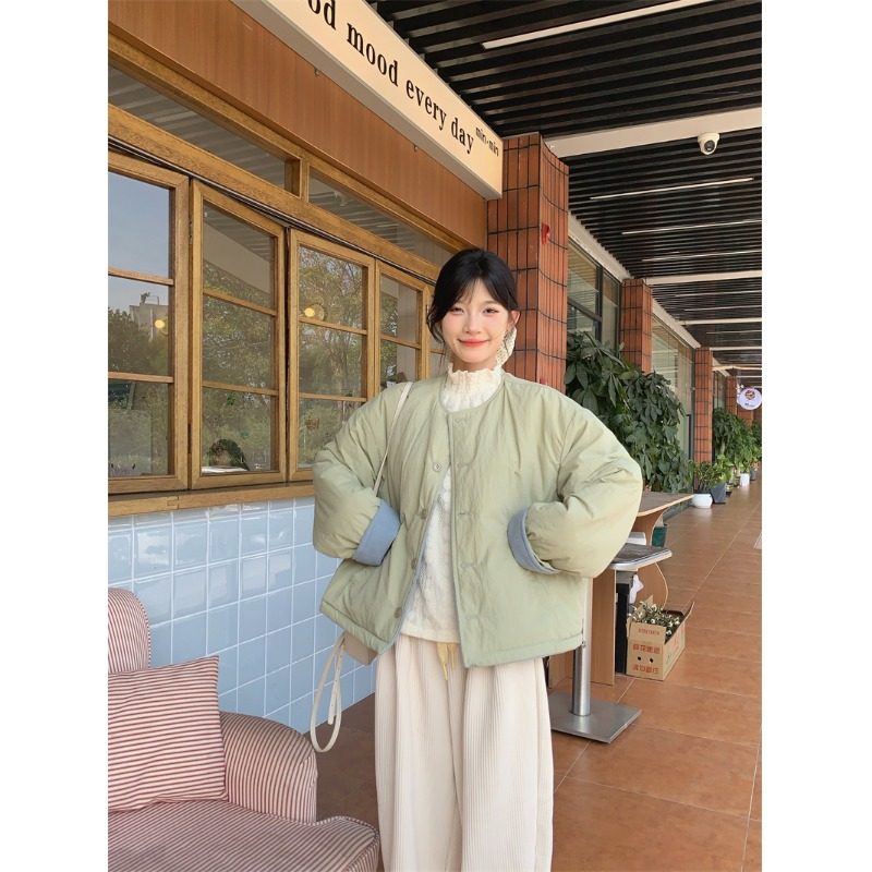 PPSHD韩风两面穿奶蓝色圆领棉服外套+花边蕾丝打底+奶白裤子套装,女装/女士精品,时尚套装,淘宝优惠券,粉丝福利购,淘宝优惠卷