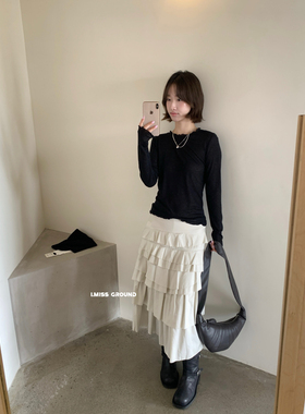 IMISS-春上新韩标不规则蛋糕半身裙