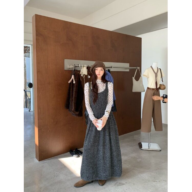 PPSHD 韩系收腰显瘦毛衣吊带连衣裙百搭高弹网纱波点T恤套装,女装/女士精品,时尚套装,淘宝优惠券,粉丝福利购,淘宝优惠卷