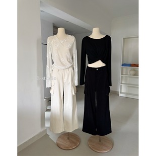 PPSHD早安樊樊你没穿过的灯芯绒工装裤水洗棉宽松直筒休闲裤女