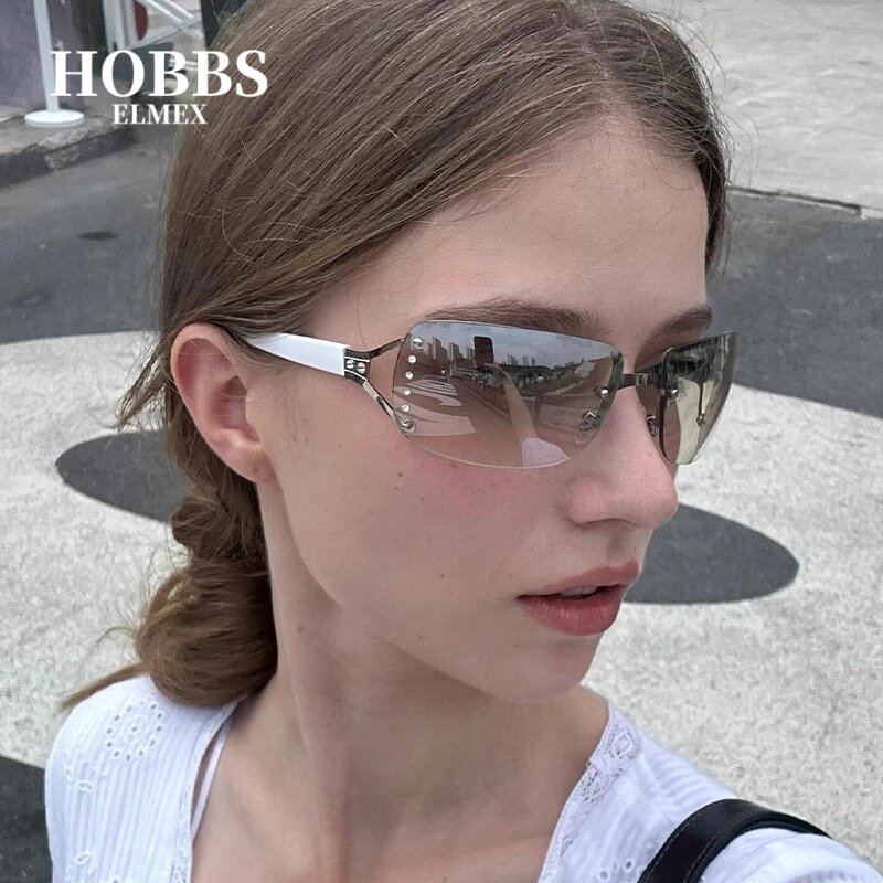 英国HOBBS ELMEX欧美Y2K千禧辣妹无框墨镜女2025新款高级感太阳镜