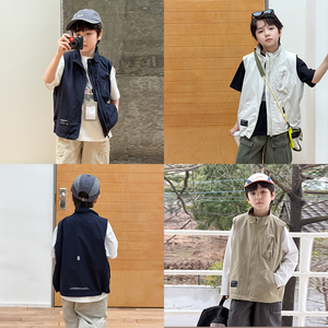 依依妈男童拉链山西防水工装马甲