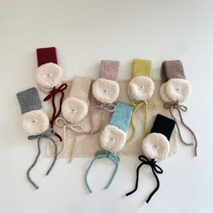 依依妈儿童冬款可爱贴标耳罩男童宝宝毛绒保暖耳夹糖果撞色护耳暖