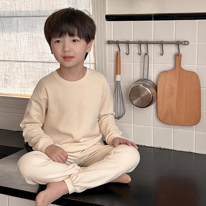 依依妈男女童秋装新款保暖睡衣童双面暖绒内衣家居服套装秋衣秋裤图片