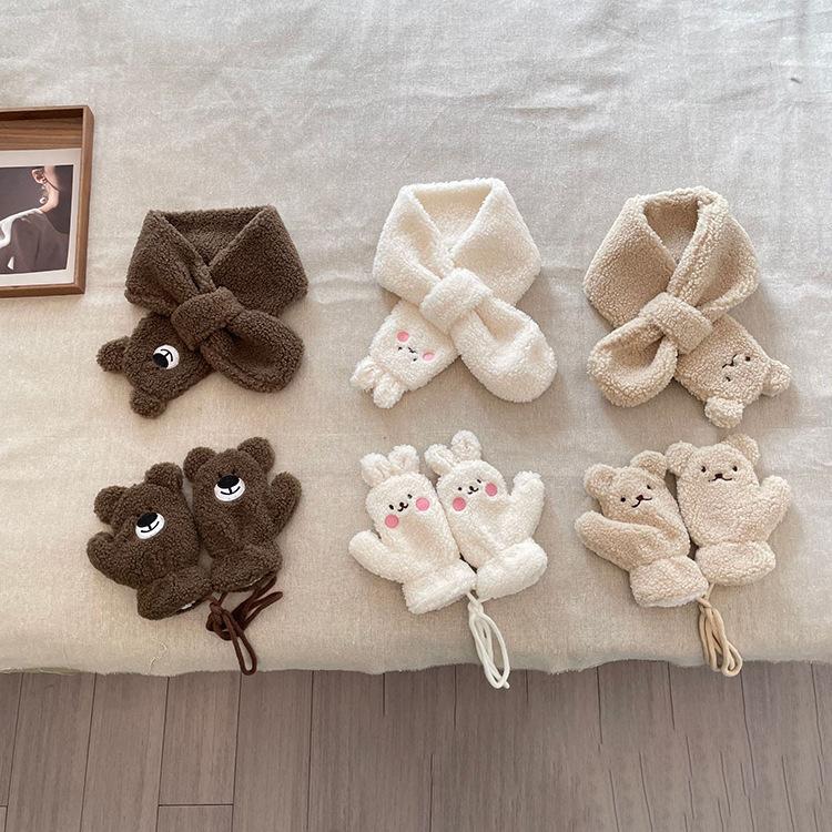 儿童围巾手套套装冬季保暖防风