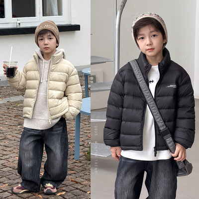 男童字母新国标90白鸭绒羽绒服