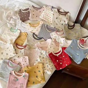 男童羊毛拉架家居服儿童秋冬装宝宝A类无骨女童睡衣秋衣秋裤套装