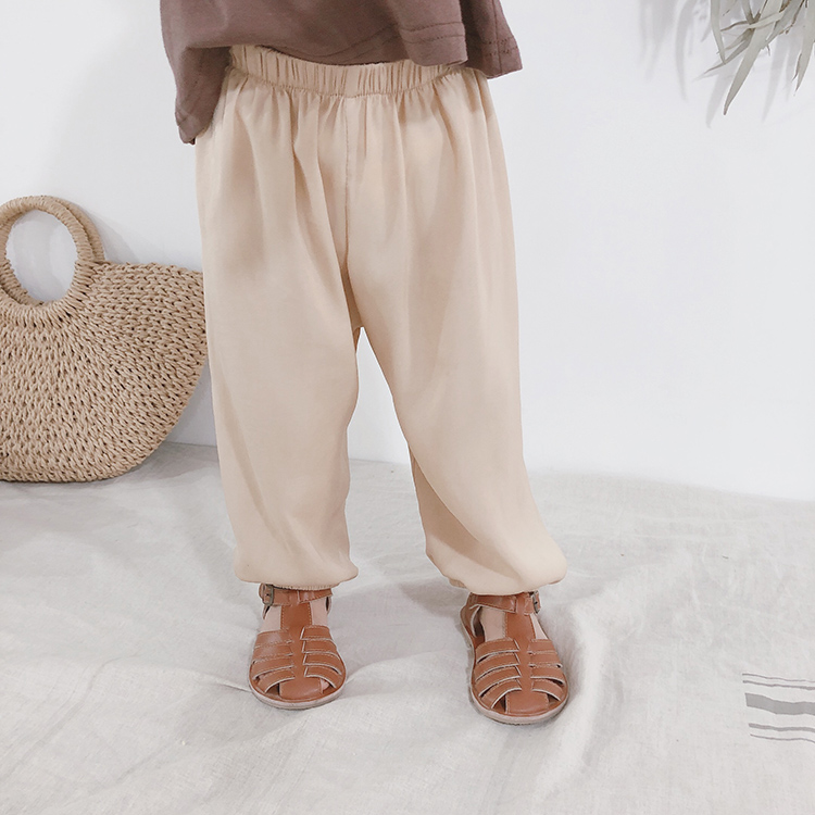 童装夏款纯色棉质宽松休闲裤