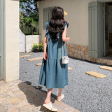 新款连衣裙2025夏薄料牛仔方领休闲宽松裙子显瘦连衣裙P120K178，女装连衣裙，2C311