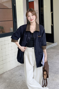 洋气减龄麂皮绒翻领外套女春秋2025新款小个子巨好看超火夹克上衣图片