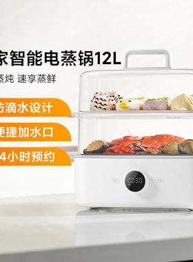 小米米家智能电蒸锅12L蒸笼双层