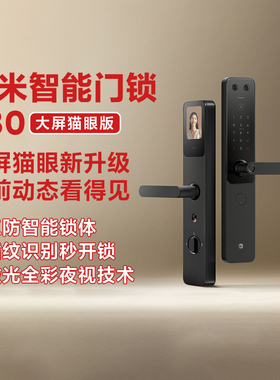 小米智能门锁E30大屏猫眼版超广角逗留录像指纹密码电子锁防盗锁
